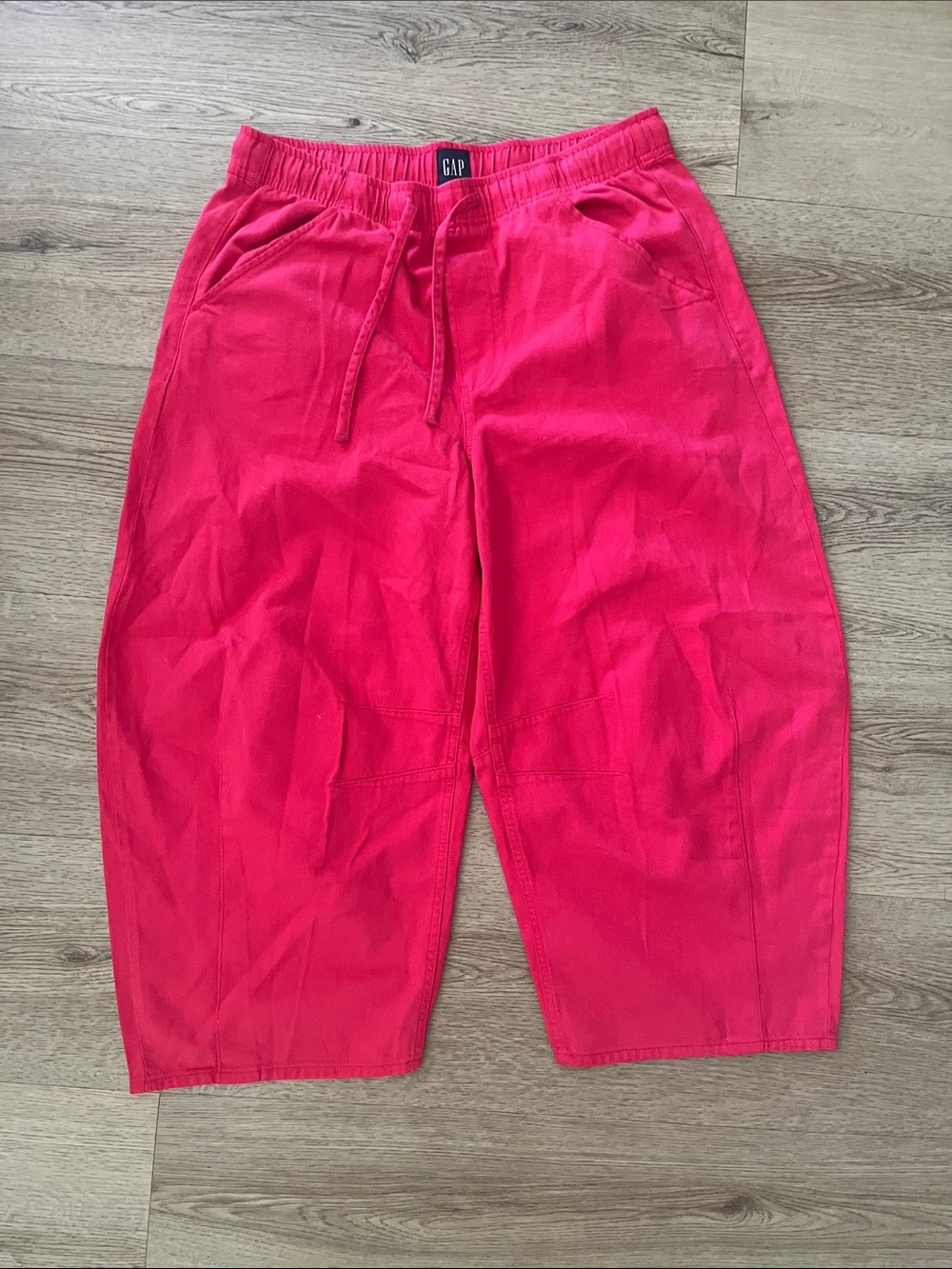 GAP Bright Pink Drawstring Barrel Pant
